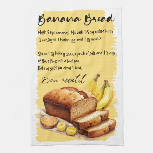 Bananenbrot Backrezeptur Geschirrtuch (Vertikal)