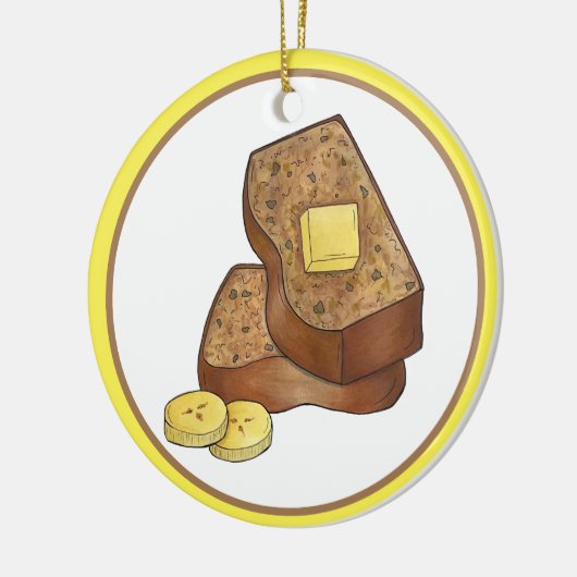 Bananenbrot, hausgemacht, mit Bäckerei gebacken Keramik Ornament (Links)