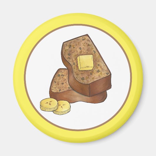 Bananenbrot, hausgemacht, mit Bäckerei gebacken Magnet (Vorne)