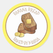 Bananenbrot, hausgemacht, mit Bäckerei gebacken Runder Aufkleber (Vorderseite)