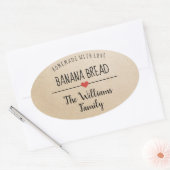 Bananenbrot hausgemacht mit Liebe Kraft Ovaler Aufkleber (Umschlag)