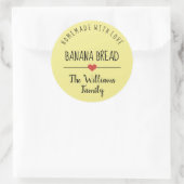 Bananenbrot hausgemacht mit Liebe Runder Aufkleber (Tasche)