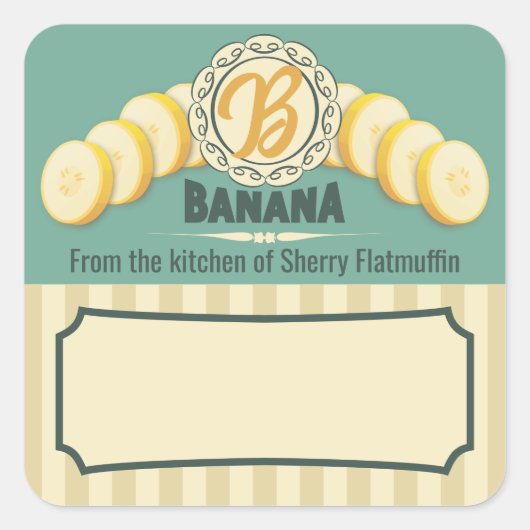 Bananenbrotmarmelade aus der Küche Quadratischer Aufkleber (Vorderseite)