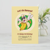 Bananencharakter Geburtstagspartei Einladung (Stehend Vorderseite)
