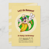 Bananencharakter Geburtstagspartei Einladung (Vorne/Hinten)