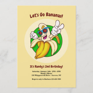 Bananencharakter Geburtstagspartei Einladung