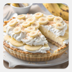 Bananencreme-Pie Quadratischer Aufkleber