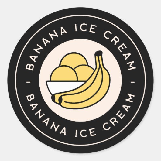Bananeneis-Geschmack Runder Aufkleber (Vorderseite)