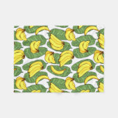 Bananenfrüchte Blätter tropisches Muster Fleecedecke (Vorderseite (Horizontal))