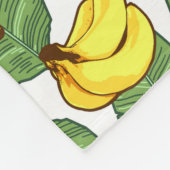 Bananenfrüchte Blätter tropisches Muster Fleecedecke (Ecke)