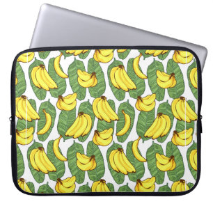 Bananenfrüchte Blätter tropisches Muster Laptopschutzhülle