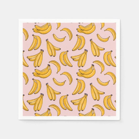 Bananenfrüchte Sommerrosa Serviette (Vorderseite)