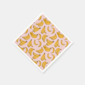 Bananenfrüchte Sommerrosa Serviette (Ecke)