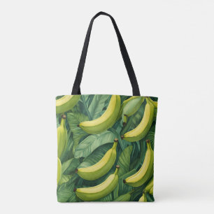 Bananenfrüchte und Blätter Tropisches Flair Tasche