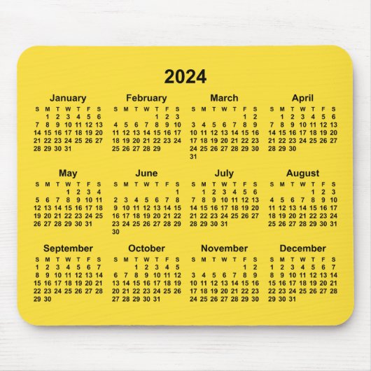 Bananengelb 2024 - Kalender Mousepad (Vorne)