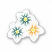 Bananengelb, dunkelblau grün, dekorativ aufkleber (Vorderseite)