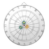Bananengelb, dunkelblau grün, dekorativ dartscheibe (vorne)