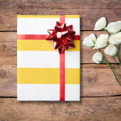 Bananengelb weiße, breite, horizontale Streifen Geschenkpapier