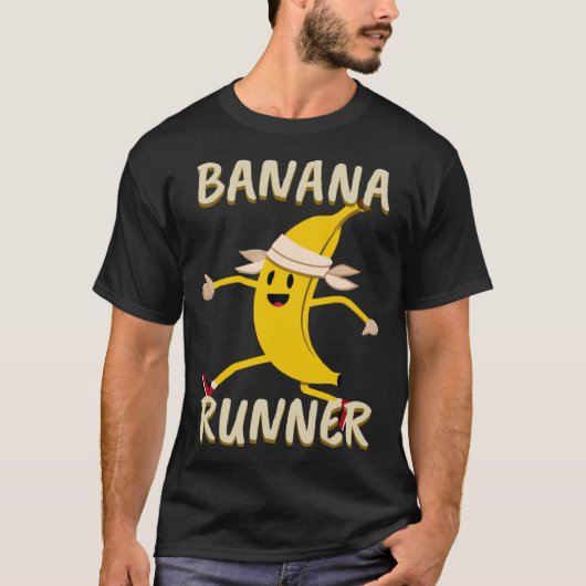 Bananenjogger-Joggen läuft auf Bananenlauf T-Shirt (Vorderseite)