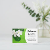 Bananenleaf und weiße Blume Visitenkarte (Stehend Vorderseite)