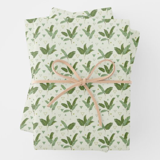 Bananenleder mit Dreiecken Geschenkpapier Set (Beispiel)