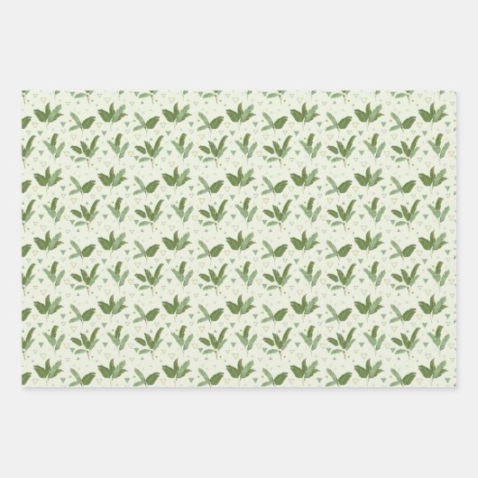 Bananenleder mit Dreiecken Geschenkpapier Set (Vorderseite)