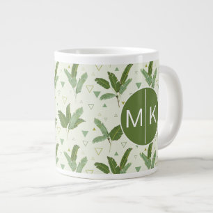 Bananenleder mit Dreiecken  Monogramm Jumbo-Tasse
