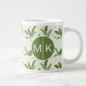 Bananenleder mit Dreiecken| Monogramm Jumbo-Tasse (Rechts)