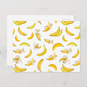 Bananenmuster 4 feiertagspostkarte (Vorne/Hinten)