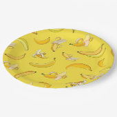 Bananenmuster 4 pappteller (Schrägansicht)