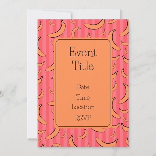 Bananenmuster-Einladung Einladung (Vorderseite)