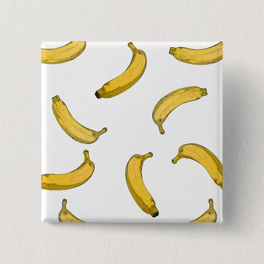 Bananenmuster-Zeichnung Button (Vorderseite)