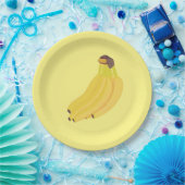 Bananenpapier-Teller mit reifen gelben Bananen Pappteller (Party)