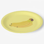 Bananenpapier-Teller mit reifen gelben Bananen Pappteller (Schrägansicht)