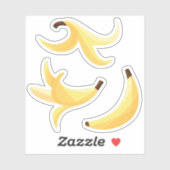 Bananenschalen Polygon modernes symmetrisches Set Aufkleber (Blatt)