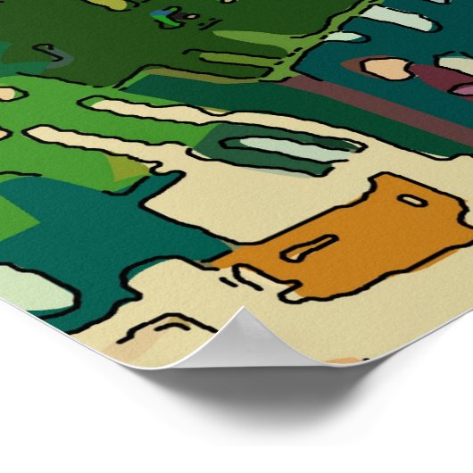 Bananenstauden, New Orleans Art Poster (Ecke)