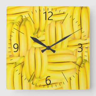 Bananenstollen Quadratische Wanduhr