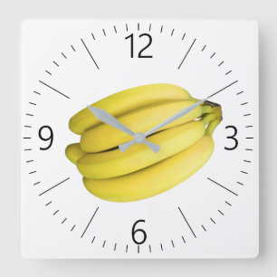 Bananenstrauß Quadratische Wanduhr