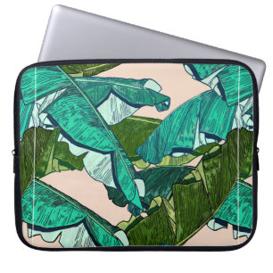 Bananentropische Blätter nahtlos Muster Laptopschutzhülle