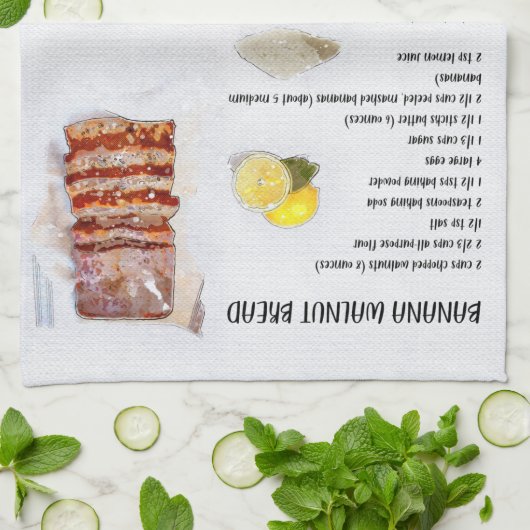 BANANENWALNUT-BREAD-Rezept Geschirrtuch (Gefaltet)