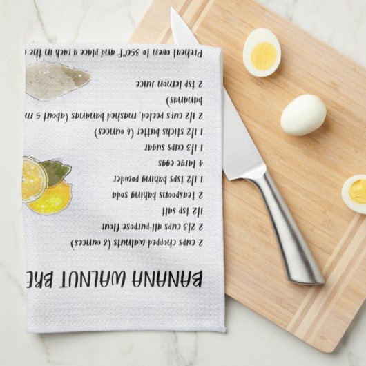 BANANENWALNUT-BREAD-Rezept Geschirrtuch (Viertel Falte)