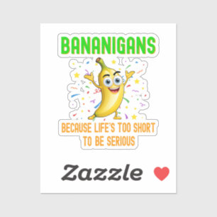Bananigans Funny Go Bananen, gelbes tropisches Obs Aufkleber