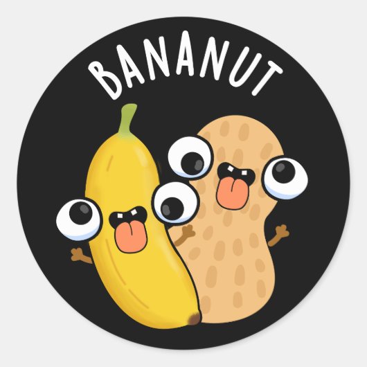 Bananut Funny Frucht Banana Pun Dark BG Runder Aufkleber (Vorderseite)