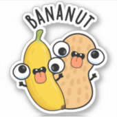 Bananut Funny Fruit Banana Pun Aufkleber (Vorderseite)