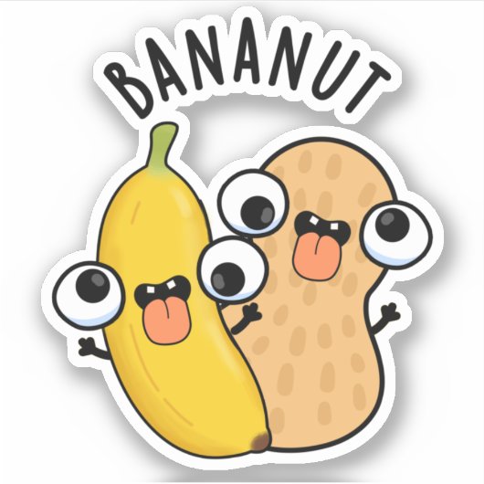 Bananut Funny Fruit Banana Pun Aufkleber (Vorderseite)