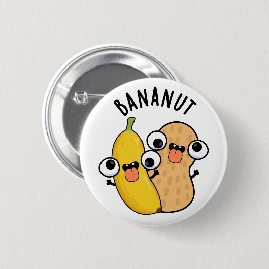 Bananut Funny Fruit Banana Pun Button (Vorne & Hinten)