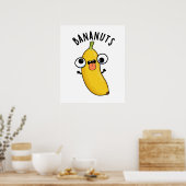 Bananuts Funny Crazy Banana Frucht Pub Poster (Küche)