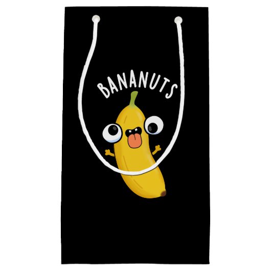 Bananuts Funny Crazy Banana Frucht Pun Dark BG Kleine Geschenktüte (Vorderseite)