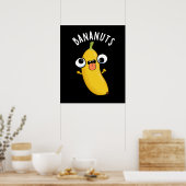 Bananuts Funny Crazy Banana Frucht Pun Dark BG Poster (Küche)