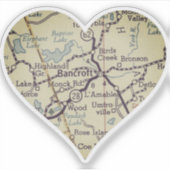 Bancroft Ontario Vintage Karte Aufkleber (Vorderseite)